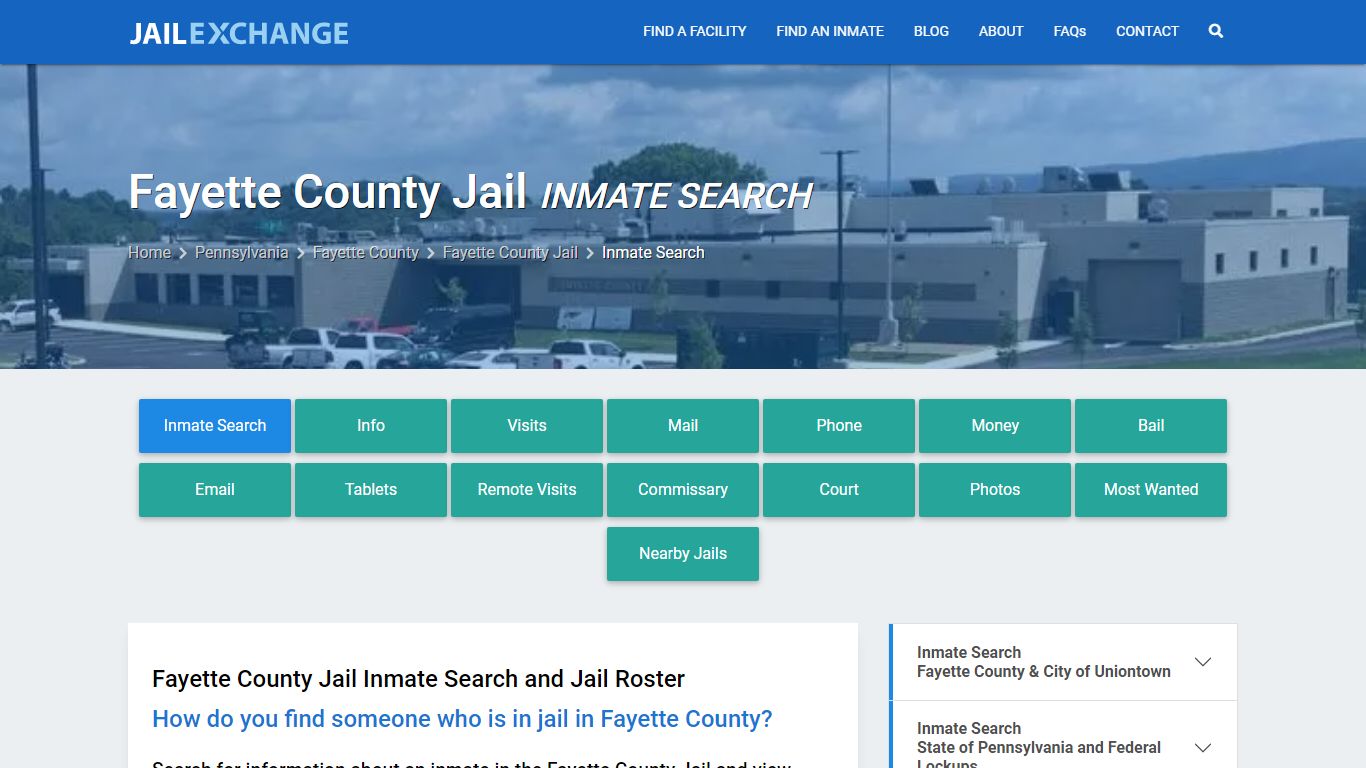 Inmate Search: Roster & Mugshots - Fayette County Jail, PA - Jail Exchange