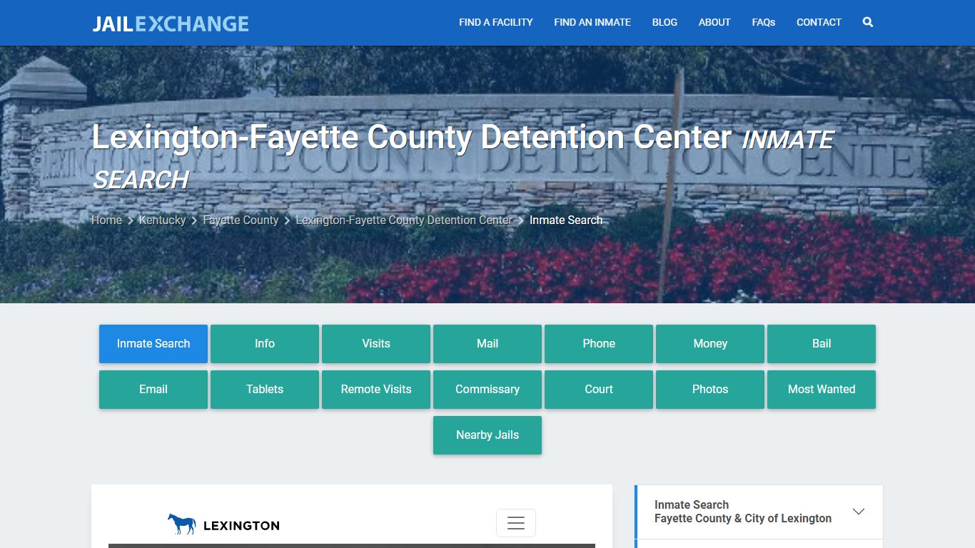 Lexington-Fayette County Detention Center Inmate Search - Jail Exchange