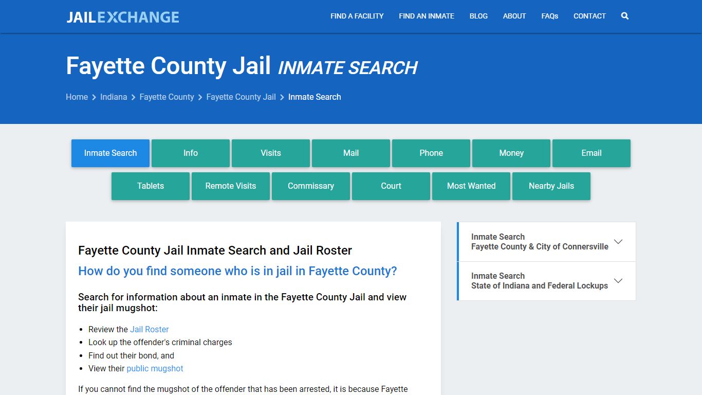 Inmate Search: Roster & Mugshots - Fayette County Jail, IN - Jail Exchange